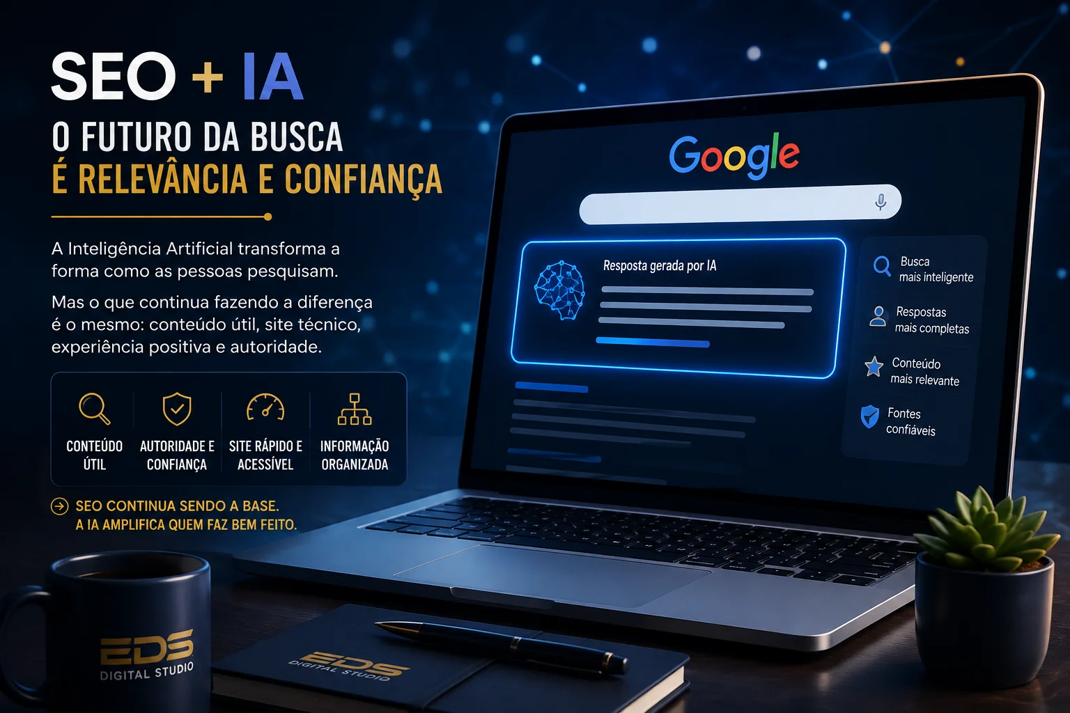 Depois clique em Escolher imagem e selecione a arte SEO + IA que acabamos de criar.